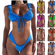 Ruffled Elegance Bikini Series - Vibrant Color Splash Two-Piece SwimsuMake waves with our Ruffled Elegance Bikini Series, where playful meets chic in a splash of vibrant colors. Each two-piece swimsuit is a masterpiece of design, featu0Designs by SAASDesigns by SAASRuffled Elegance Bikini Series - Vibrant Color Splash