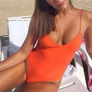 Chic Monokini: Sleek & Slimming One-Piece Swimsuit with Stylish Back Straps - Summer Must-Have