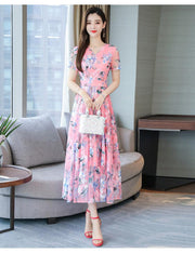 Floral Long Skirt Plus Size Women's Printed Dress
 Product Information:
 
 Product Category: Dress
 
 Whether to import: No
 
 Supply category: Spot
 
 Style: Korean
 
 Suitable season: Summer
 
 Thickness: Thin se0Designs by SAASDesigns by SAASFloral Long Skirt