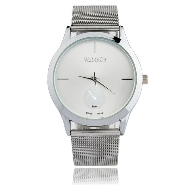 Fashion Alloy Belt Mesh Watch Unisex women's watches Minimalist Style WSAAS Merch Design