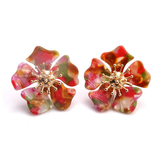 Alloy flower earrings for women
 Material: Alloy Acetic acid
 
 Style: Fashion OL
 
 Style: Women's
 
 Styling: flower
 
 Color: Red color, yellow brown, coffee, green purple, rose red
 
 
 
 


 ESAAS Merch DesignDesigns by SAASAlloy flower earrings