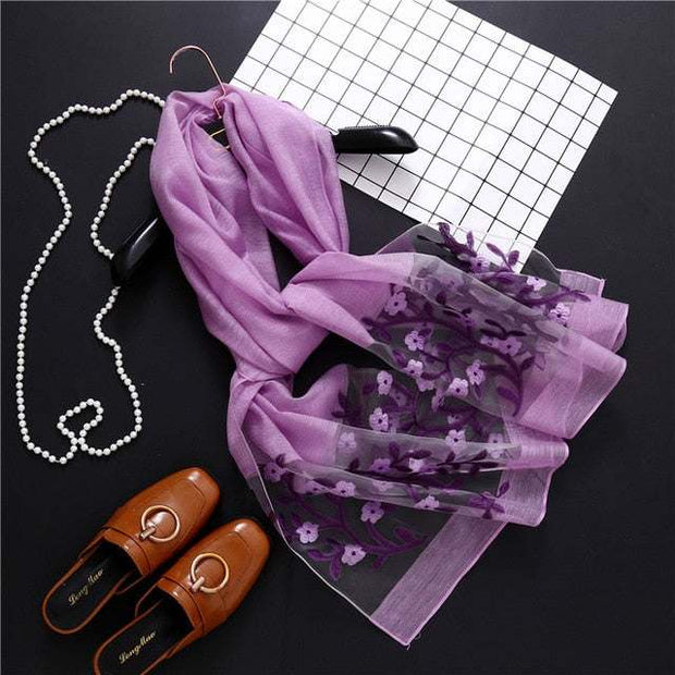 new brand women scarf fashion hollow Embroidery silk scarves lady shawGSAAS Merch Design