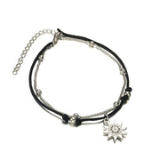 Sun Pendant Anklets Women New Stone Beads Shell Anklet
 Product information:
 
 Material: Alloy
 
 Style: European and American
 
 Style: Women's
 
 Shape: sun, double layer
 
 Treatment process: electroplating
 
 StyleASAAS Merch DesignDesigns by SAASSun Pendant Anklets Women