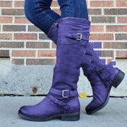 Women's PU leather side zipper boots for women