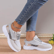 Women's Lace Up Sneakers Breathable Mesh Flat Shoes Fashion Casual LigkSAAS Merch Design