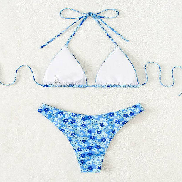 Summer Blossom String Bikini Collection - Vibrant Floral Print Swimwear Sets