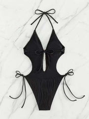 Women's Lace Up Triangle Bikini Swimsuit
 Product information:
 
 Pattern: solid color
 
 Color: black, white
 
 Size: S,M,L
 
 Pattern style: solid color
 
 Category: one-piece swimsuit
 
 Fabric name: PoDesigns by SAASDesigns by SAASTriangle Bikini Swimsuit
