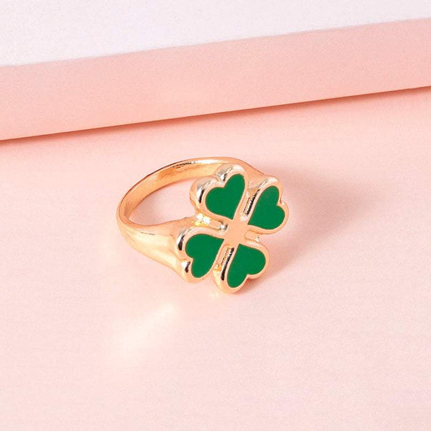 Four Leaf Clover Rings For Women Men
 
 Material: Enamel ,Zinc Alloy
 


 
 Style: Classic ,Vintage,Fashion
 
 
 
 


 
 Color: Silver,Gold 
 


 
 Shape:Plant
 


 
 Size: 17 MM
 


 
 Weight: About 9WSAAS Merch DesignDesigns by SAASLeaf Clover Rings