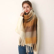 AC Grid Thickened New Mohair Cashmere Scarves For Women
 Product information:
 


 Weaving method: twill
 
 Popular element: tassel
 
 Function: thermal insulation
 
 Color: yellow brown grid, grey blue grid, grey brown GSAAS Merch DesignDesigns by SAASAC Grid Thickened