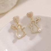 Pearl Bunny Earrings For Women Silver Pin Earrings
 Product information:
 
 Color: White
 
 Applicable population: Female
 
 Material: Alloy
 
 Modeling: Rabbit
 
 Popular elements: Rabbit
 
 Style: Cute


Packing lESAAS Merch DesignDesigns by SAASWomen Silver Pin Earrings