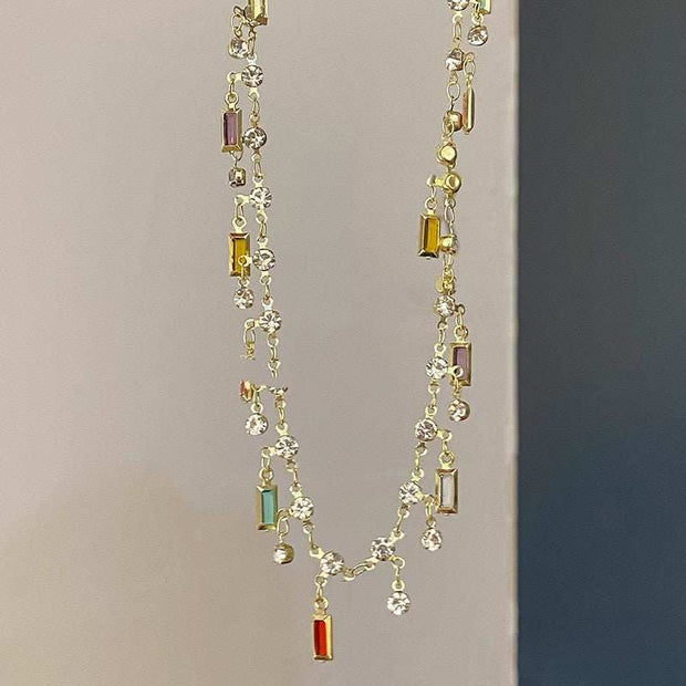 Colorized Butterfly Necklace For Women
 Product information:
 
 Color: Colorful zircon butterfly necklace, rainbow tassel necklace
 
 Applicable people: Women
 
 Pendant material: Alloy
 
 Chain style: RrSAAS Merch DesignDesigns by SAASColorized Butterfly Necklace