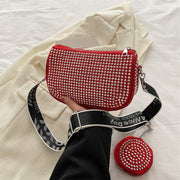 Rhinestone Shoulder Bag With Small Purse Fashion Party Underarm CrossbWSAAS Merch Design