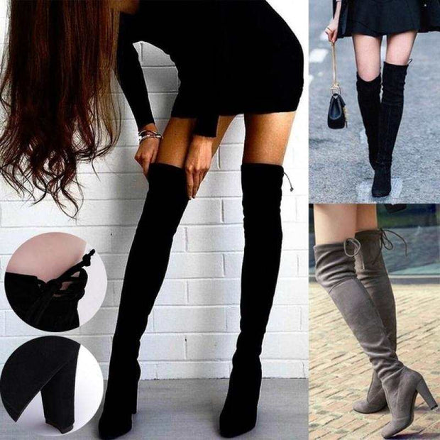 Black Knee High Boots For Women Shoes High Heel Long Boots
 Overview:
 
 Unique design, stylish and beautiful.
 
 Good material, comfortable feet.
 
 A variety of colors, any choice.
 
 
 Specification:
 


 Product categorBSAAS Merch DesignDesigns by SAASWomen Shoes High Heel Long Boots