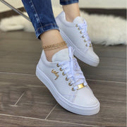 Women Flat Sneakers Breathable Lace-