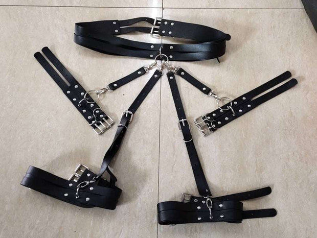 Set of leather bracelet belts
 Material: PU/imitation leather
 
 Product category: pin buckle
 
 Waistband waist length 102cm, adjustable 70-100cm
 
 
 Leg circumference 62cm total length adjustBSAAS Merch DesignDesigns by SAASleather bracelet belts