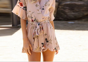 Floral Print Kimono Sleeve Romper | Boho Chic Beige Wrap Playsuit- Breezy beige romper with a delicate floral print for a bohemian vibe.
- Elegant kimono sleeves add a touch of grace and fluidity to the design.
- Cinched waist witJSAAS Merch DesignDesigns by SAASFloral Print Kimono Sleeve Romper