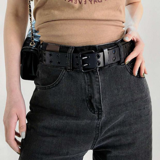 Men's And Women's Double-buckle Cutout Hip Hop Trend Metal Cutout Punk
 Product information:
 
 Style:all-match fashion
 
 Material
 :
 Alloy
  
  PU 
  
 


 Treatment process: electroplating
 
 Details&amp;Type:Hollow out  


 ProducBSAAS Merch DesignDesigns by SAASMen'