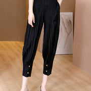 Sagging Small Feet Lantern Pleated Trousers For Women
 Product information:
 
 Material: polyester
 
 Style: commuting
 
 Waist height: high waist
 
 Popular element: asymmetry
 
 Color classification: sky blue, apricohSAAS Merch DesignDesigns by SAASSagging Small Feet Lantern Pleated Trousers