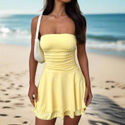 Y2K Tube-top Short Dress Summer Sexy Pleated Tight Dresses For Womens Clothing
