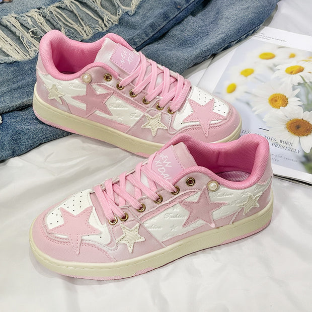 Fashionable All-match Star Flat Sneakers For Women
 Product information:
 
 Color: light pink
 
 Upper height: low top
 
 Size: 36, 37, 38, 39, 40, 41, 42, 43, 44
 
 Sole craft: viscose shoes
 
 Sole material: rubbetSAAS Merch DesignDesigns by SAAS-match Star Flat Sneakers