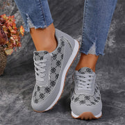 Flower Print Lace-up Sneakers Casual Fashion Lightweight Breathable WatSAAS Merch Design