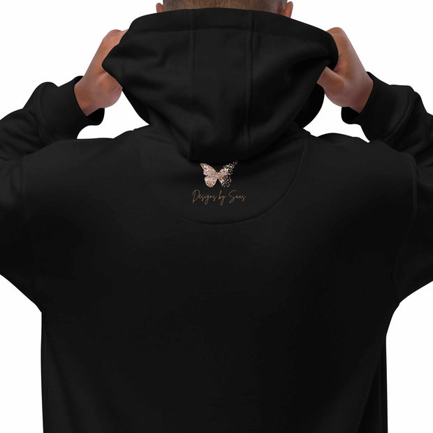 Empowerment Butterfly Glow Hoodie - Inspirational Black Eco-Friendly SDesigns by SAAS