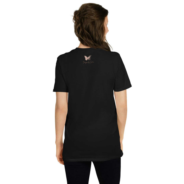 Short-Sleeve Unisex T-ShirtYou've now found the staple t-shirt of your wardrobe. It's made of 100% ring-spun cotton and is soft and comfy. The double stitching on the neckline and sleeves add Designs by SAASDesigns by SAASShort-Sleeve Unisex