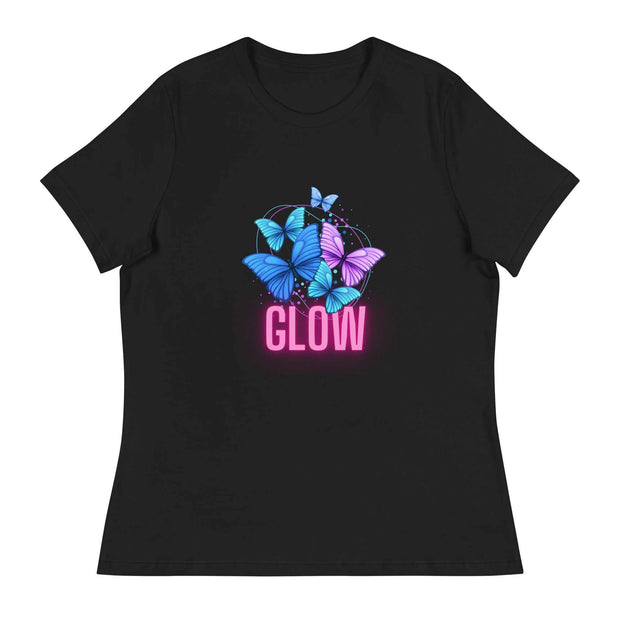Inspirational Butterfly Tee - 'Glow' Motivational Premium T-Shirt for Elevate your daily look with our "Inspirational Butterfly Tee." Adorned with a vibrant 'Glow' motif, this white t-shirt celebrates the power of transformation and seDesigns by SAASDesigns by SAASInspirational Butterfly Tee - 'Glow' Motivational Premium